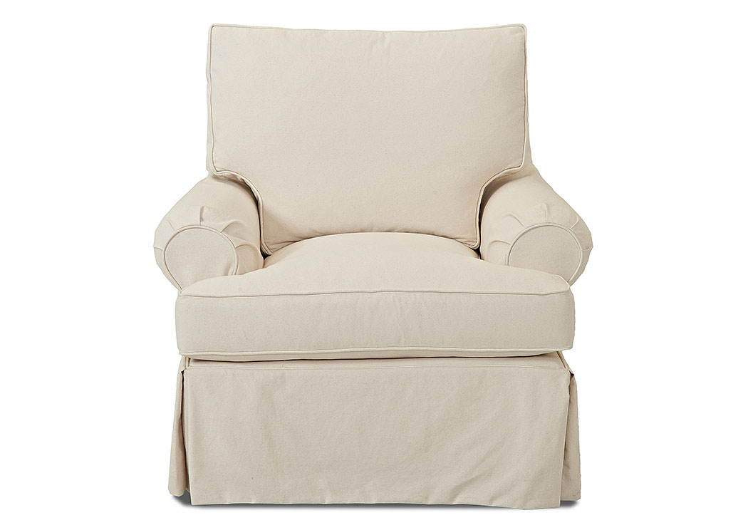 Carolina Bull Natural Stationary Fabric Chair,Klaussner Home Furnishings