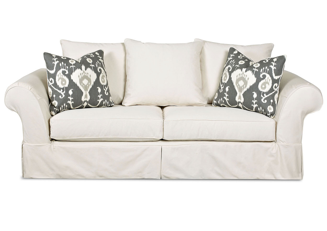 Charleston Bull Natural Stationary Fabric Sofa,Klaussner Home Furnishings