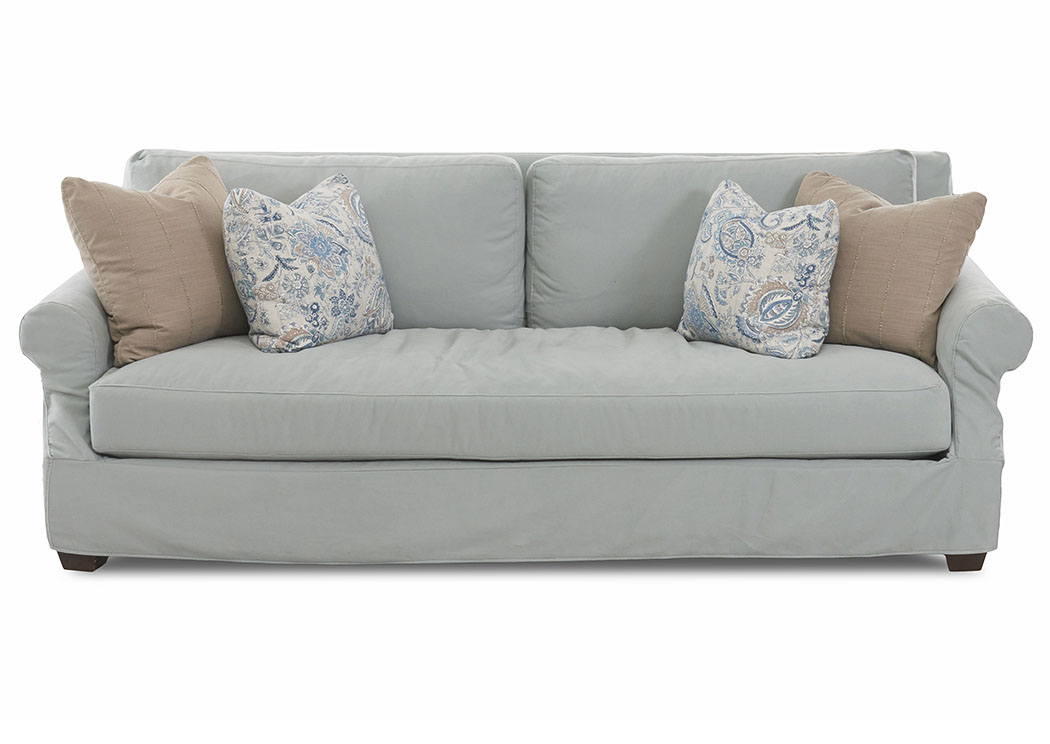 Barrett Sierra Mist Stationary Fabric Sofa,Klaussner Home Furnishings