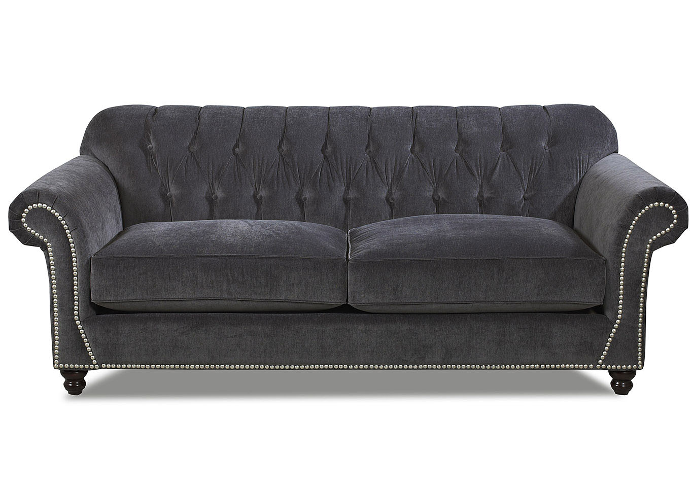 Flynn Seal Black Stationary Fabric Sofa,Klaussner Home Furnishings