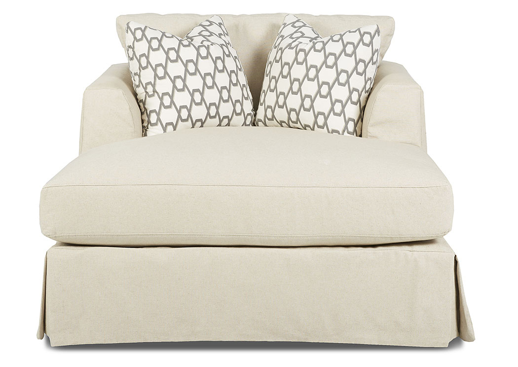 Bentley Durham Beige Stationary Fabric Chaise,Klaussner Home Furnishings