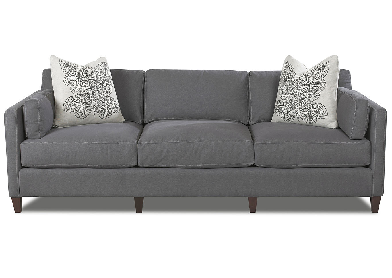 Jordan Classic Gray Stationary Fabric Sofa,Klaussner Home Furnishings