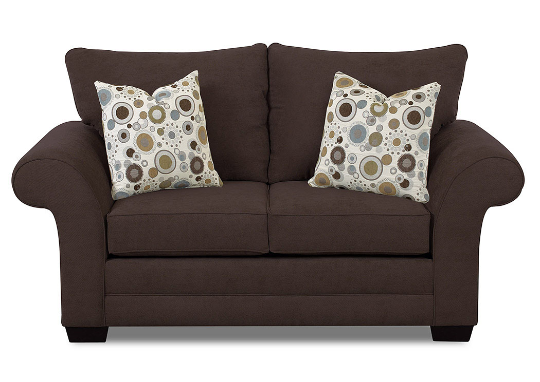 Holly Willow Java Stationary Fabric Loveseat,Klaussner Home Furnishings