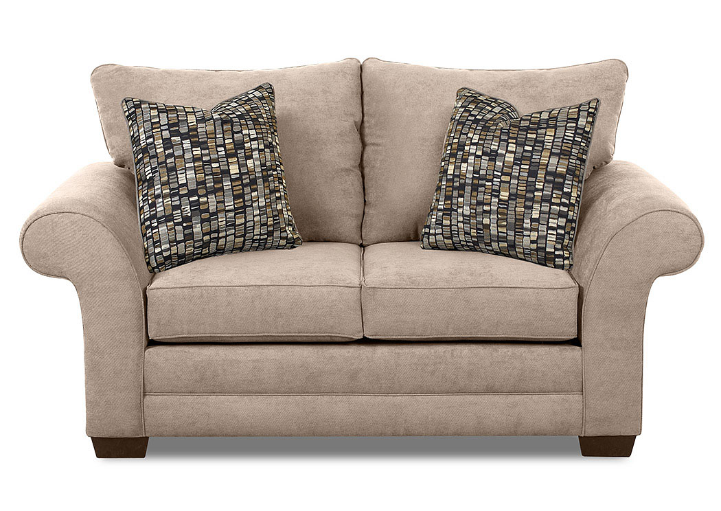 Holly Willow Smoke Brown Stationary Fabric Loveseat,Klaussner Home Furnishings