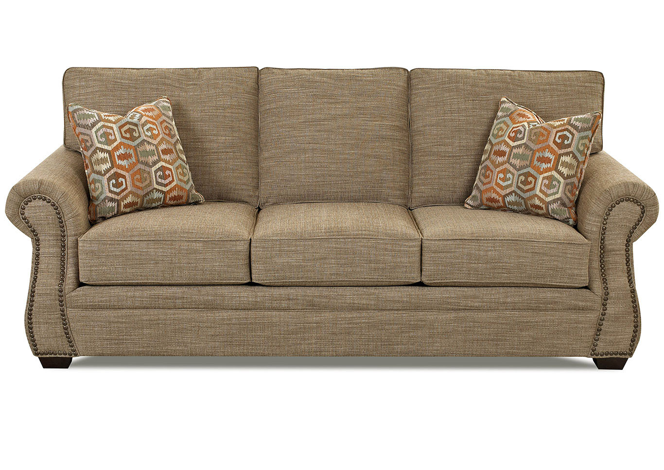 Jasper Medium Brown Stationary Fabric Sofa,Klaussner Home Furnishings