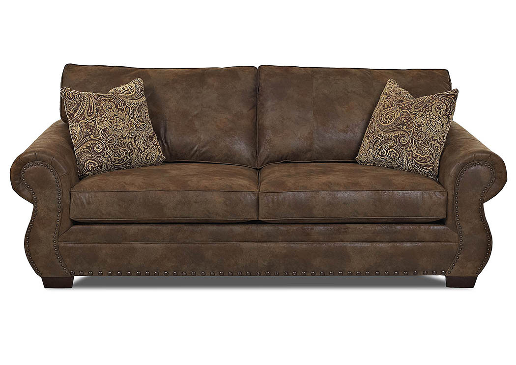 Blackburn Stag Tobacco Brown Stationary Fabric Sofa,Klaussner Home Furnishings