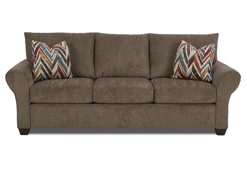 Cedar Creek Chunky Otter Stationary Fabric Sofa,Klaussner Home Furnishings