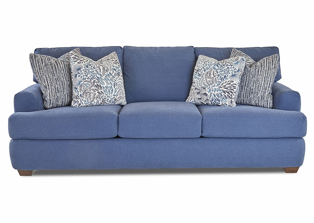 Haynes Indigo Stationary Fabric Sofa,Klaussner Home Furnishings