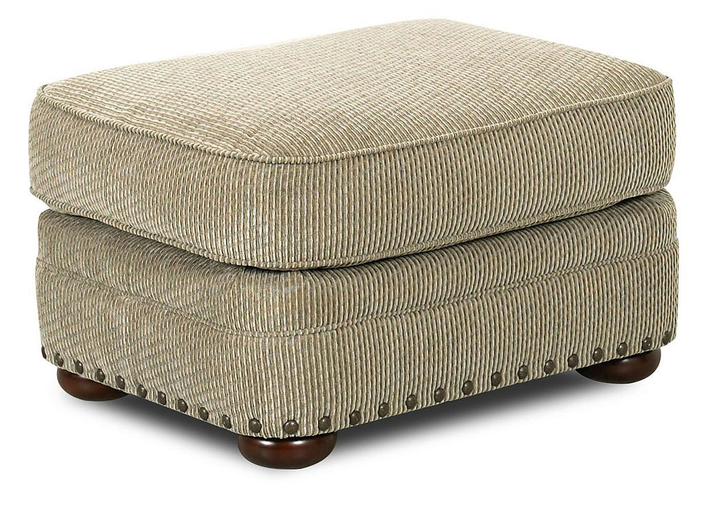 Cliffside Deluxe Platinum Stationary Fabric Ottoman,Klaussner Home Furnishings