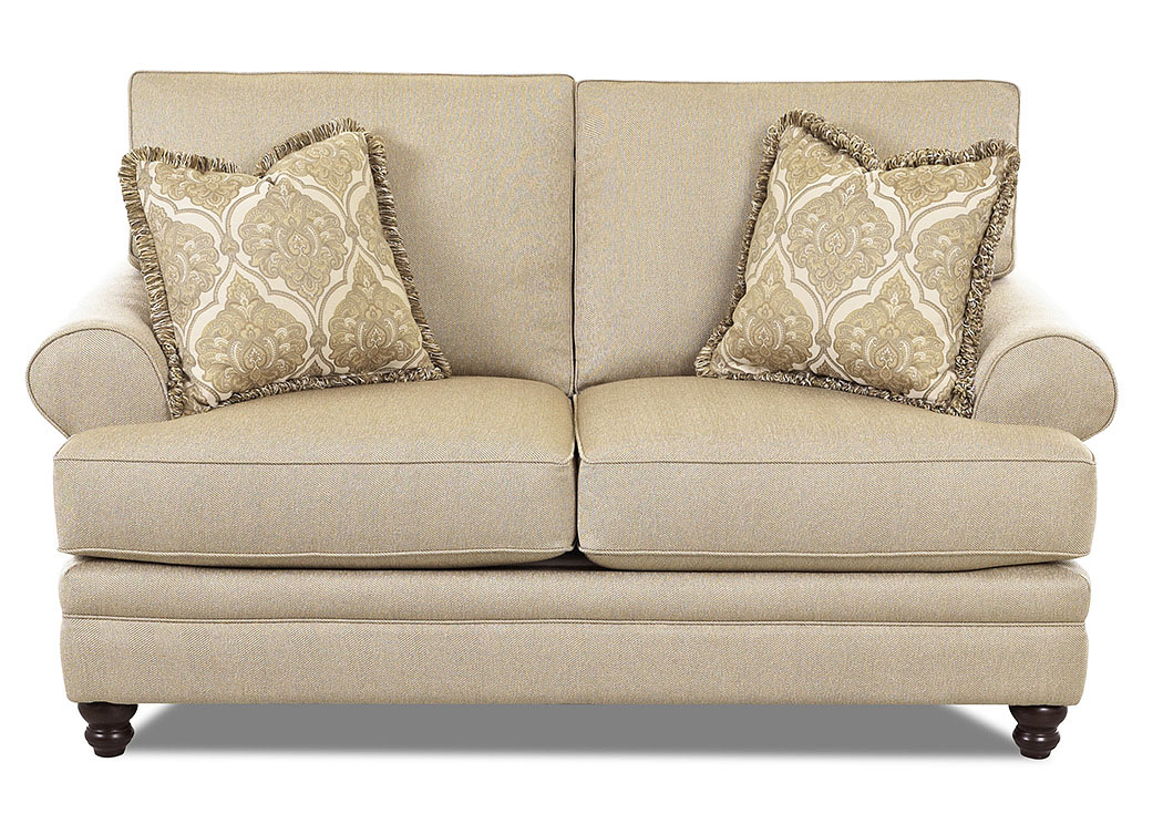 Darcy Milan Straw Stationary Fabric Loveseat,Klaussner Home Furnishings
