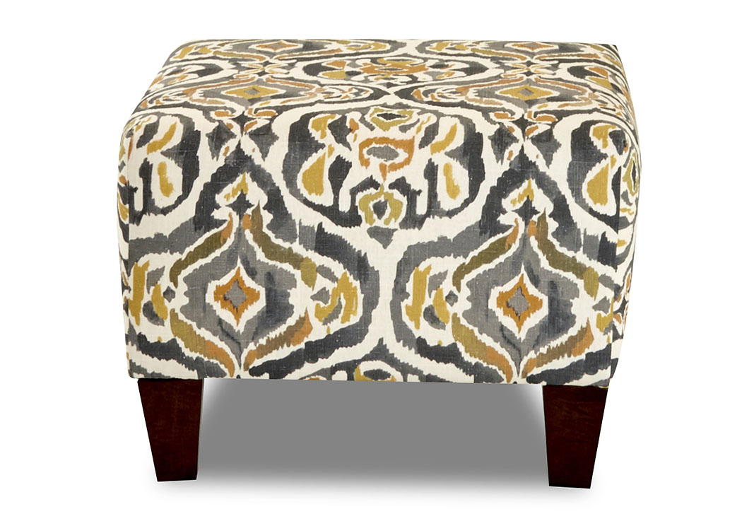 Tanner Margot Goldenrod Stationary Fabric Ottoman,Klaussner Home Furnishings