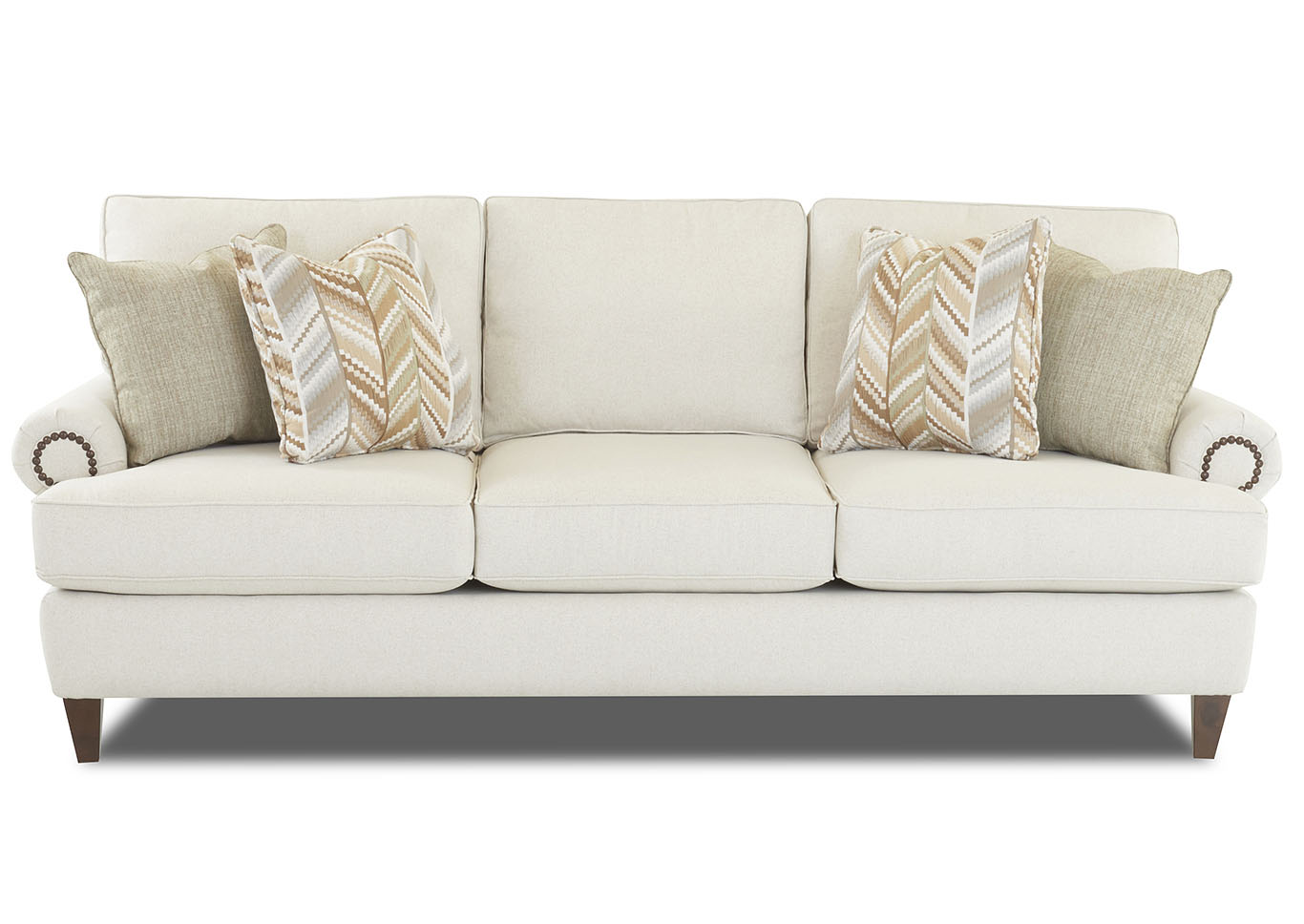 Madison Cotton White Stationary Fabric Sofa,Klaussner Home Furnishings
