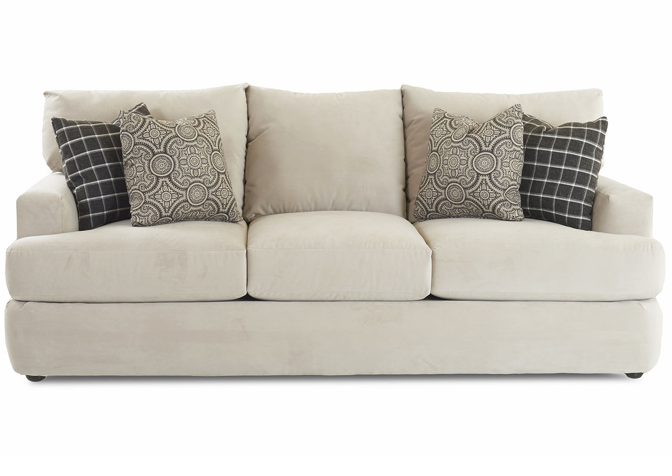Oliver Tina Oyster Gray Stationary Fabric Sofa,Klaussner Home Furnishings