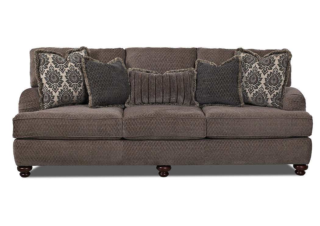 Declan Zumba Otter Brown Stationary Fabric Sofa,Klaussner Home Furnishings