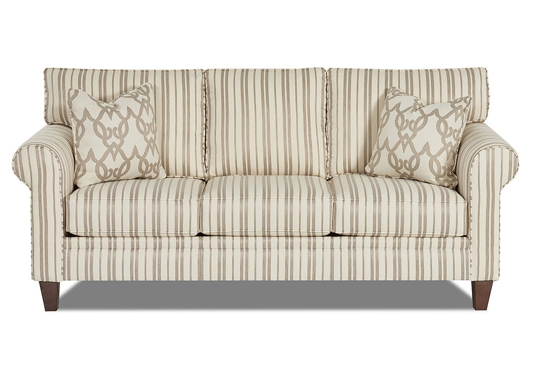 Gates Pebble Stationary Striped Fabric Sofa,Klaussner Home Furnishings