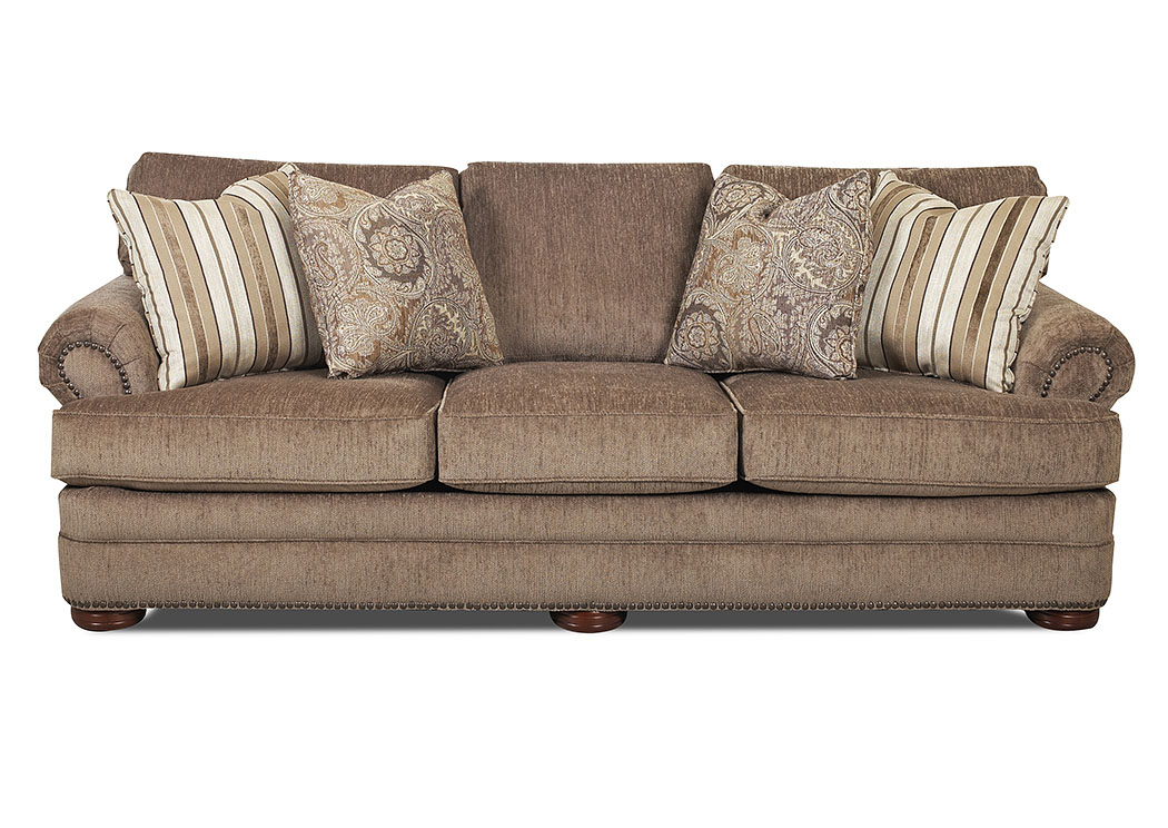 Tolbert Justice Portabella Brown Stationary Fabric Sofa,Klaussner Home Furnishings