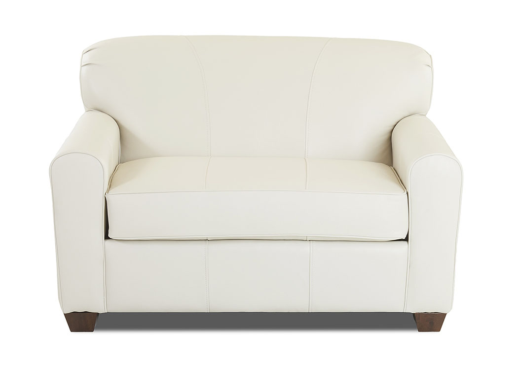 Zuma Durango Oatmeal White Leather Sleeper Chair,Klaussner Home Furnishings