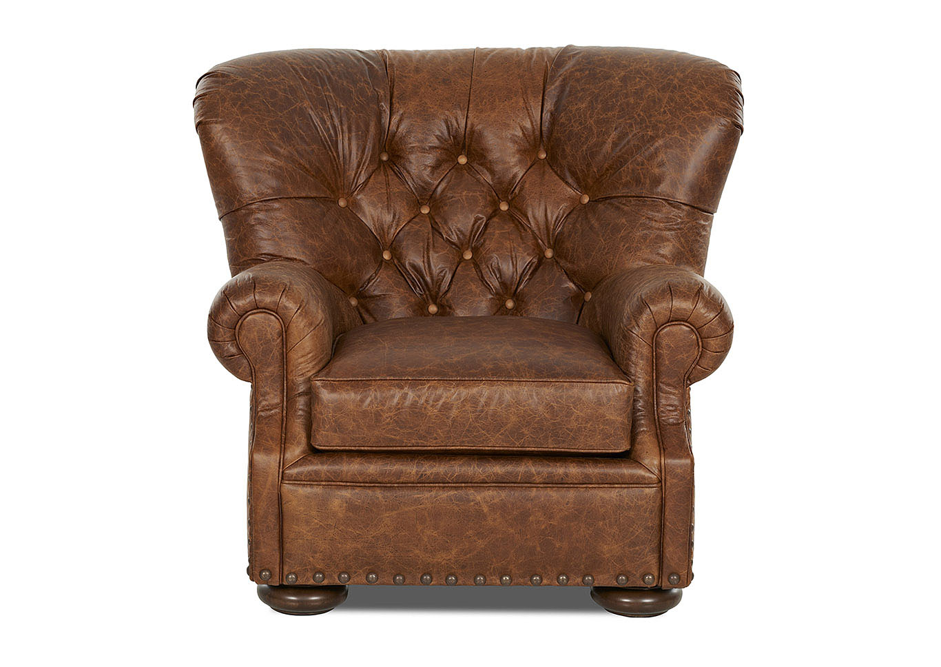 Aspen Chaps Saddle Stationary Leather Chair,Klaussner Home Furnishings