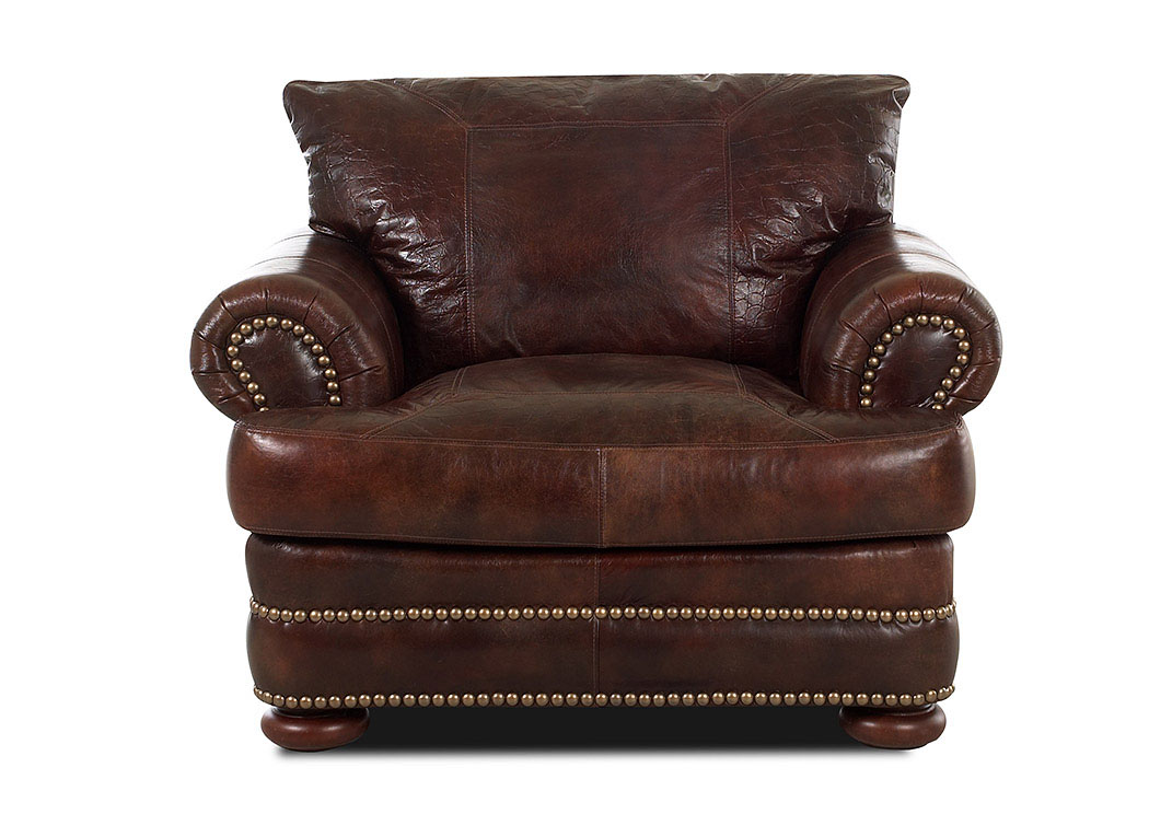 Montezuma Amarillo Terra Leather Stationary Chair,Klaussner Home Furnishings