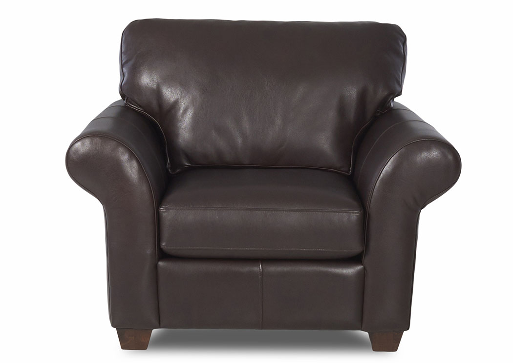 Moorland Sydney Java Leather Stationary Chair,Klaussner Home Furnishings