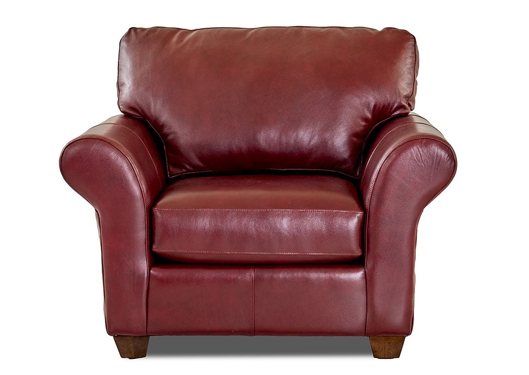Moorland Sydney Sienna Leather Stationary Chair,Klaussner Home Furnishings