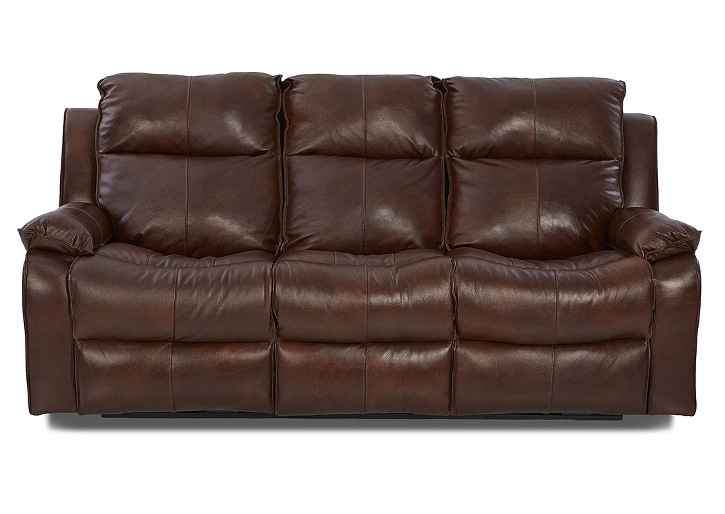 Castaway Aspen Walnut Power Reclining Leather Sofa,Klaussner Home Furnishings