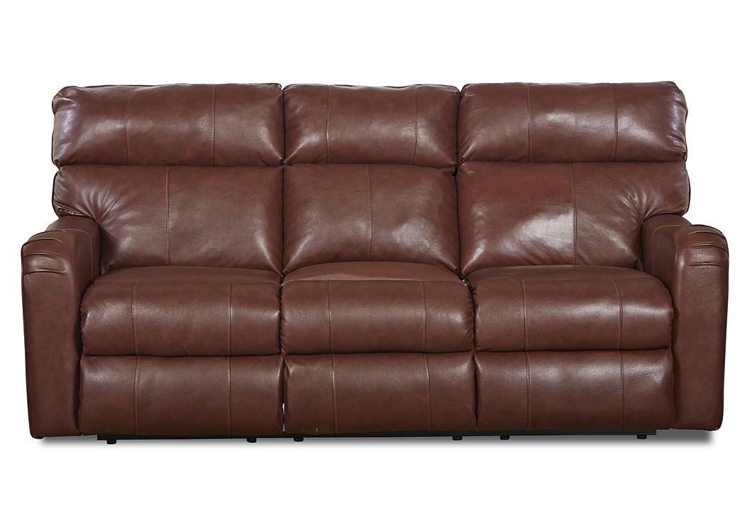 tobacco leather reclining sofa