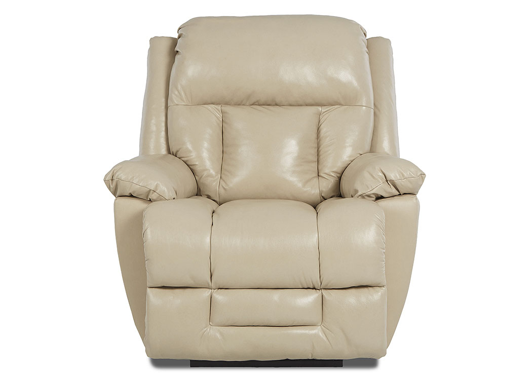 Biscayne Alabaster Reclining Leather & Vinyl Chair,Klaussner Home Furnishings