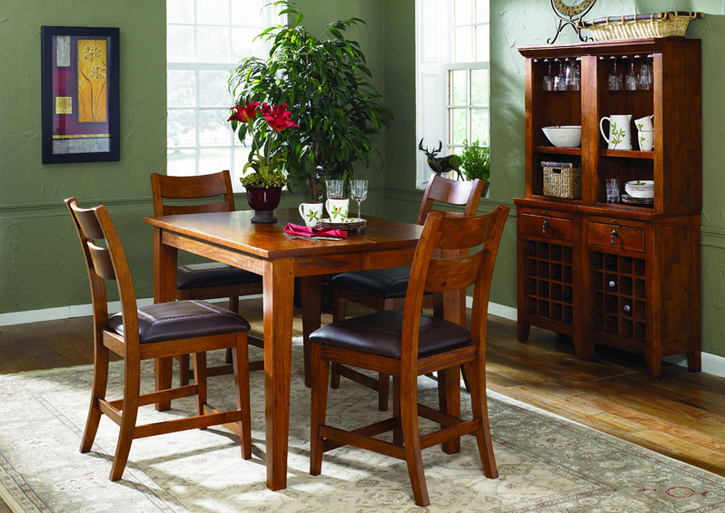 Urban Craftsmen Square Dining Table w/ 4 Side Chairs,Klaussner Home Furnishings