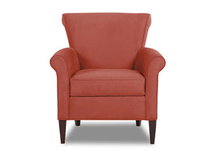 Louise Microsuede Persimmon Stationary Fabric Chair