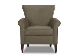 Louise Microsuede Thyme Brown Stationary Fabric Chair