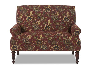 Teasdale Red Floral Stationary Fabric Loveseat