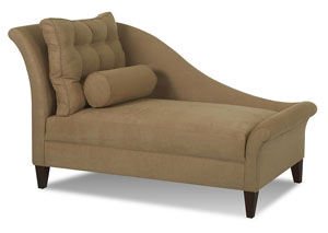 Lincoln Microsuede Camel Brown Stationary Fabric Chaise