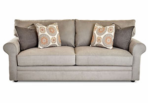Comfy Enello Cement Gray Stationary Fabric Sofa