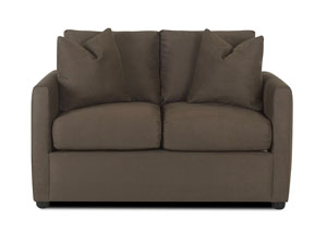 Jacobs Microsuede Thyme Brown Stationary Fabric Loveseat