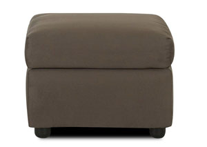 Jacobs Microsuede Thyme Brown Stationary Fabric Ottoman