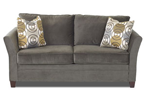 Taylor Belshire Pewter Gray Stationary Fabric Sofa