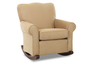 Old Town Microsuede Camel Rocking Leather Chair