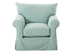 Jenny Bayou Spray Turquoise Stationary Fabric Chair