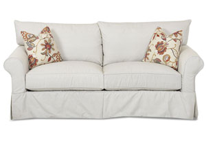 Jenny Edgar Graphite Striped Stationary Fabric Sofa