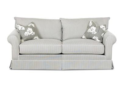 Jenny Polo Storm Striped Stationary Fabric Sofa