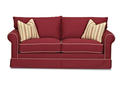 Jenny Stationary Red Fabric Sofa