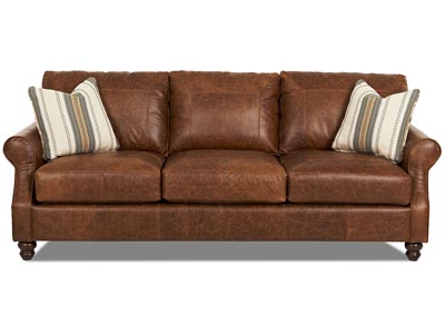Tifton Brown Stationary Leather Sofa