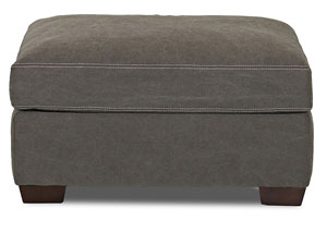 Homestead Tibby Pewter Gray Stationary Fabric Ottoman