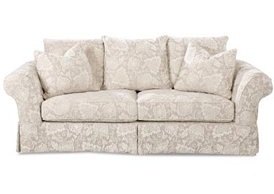 Charleston Renaissance Putty Pattern Fabric Sofa