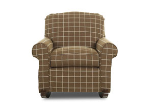 Old Town Brown Grid Rocking Fabric Chair