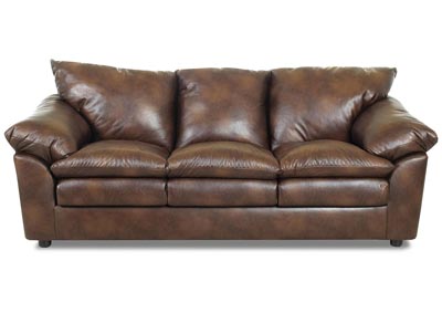 Heights Tobacco Brown Stationary Leather Sofa