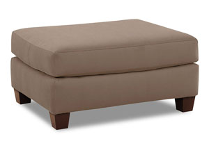 Drew Libre Earth Brown Stationary Fabric Ottoman