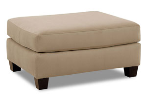 Drew Libre Taupe Stationary Fabric Ottoman