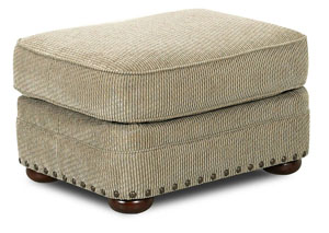 Cliffside Deluxe Platinum Stationary Fabric Ottoman